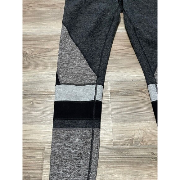 Alo Yoga Womens Size S Sheila High Waist Gray Black Alosoft Colorblock Leggings - Picture 2 of 8